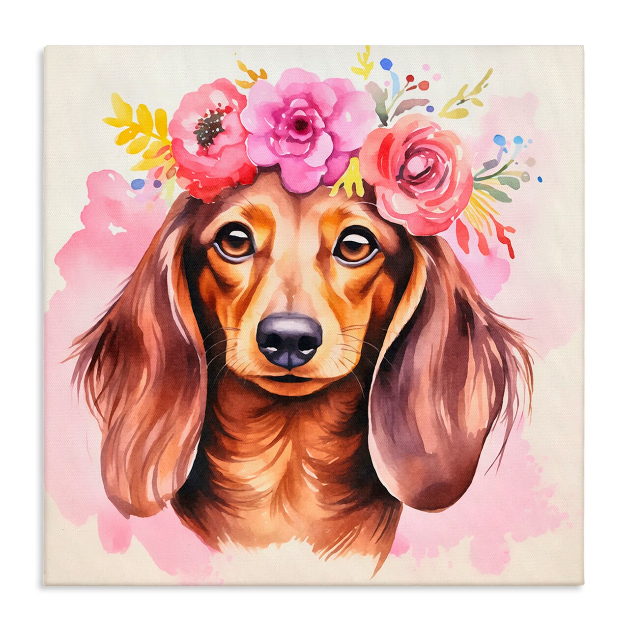 Stupell Industries Boho Wiener Dog Dachshund Canvas Design By Andrea Haase